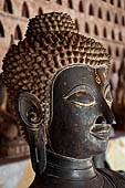 Vientiane, Laos - Wat Si Saket, The gallery around the sim houses thousands of Buddha statues in various mudras, dating  from the 16th century.